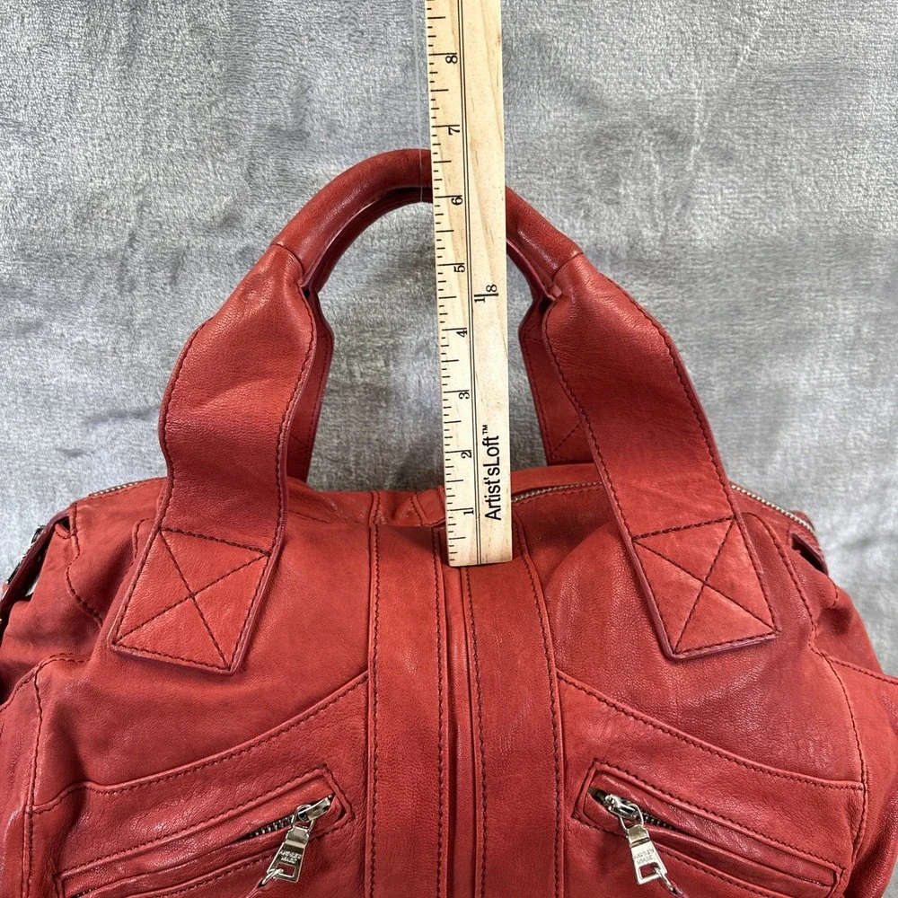 Andrew Marc Hobo Bag Purse Red Leather Distressed Rebel Sydney